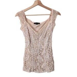 Vintage Ann Ferriday Lace Top Pink One Size Made in USA Coquette Whimsy Fairy